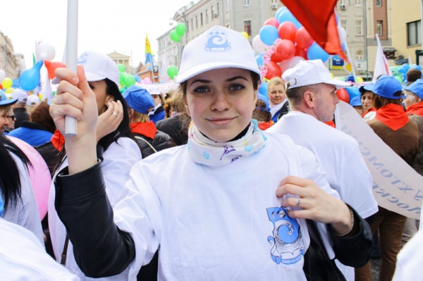 Район Косино-Ухтомский на первомайской демонстрации. 2013 год.